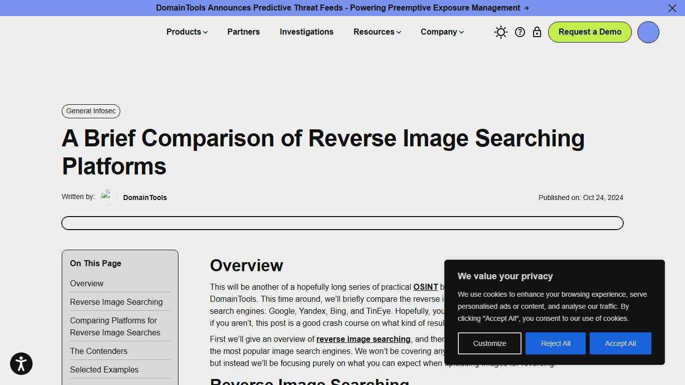 DomainTools Comparing Reverse Image Search for Cybersecurity Use
